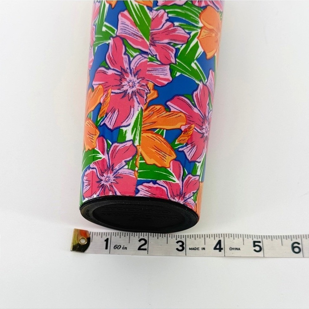 Vineyard Vines x Corkcicle 24oz Insulated Tumbler Tropical Floral Blue Pink - Picture 8 of 8
